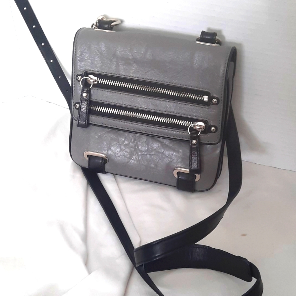 COACH NY Cambridge Moto Leather Zipper Crossbody Bag